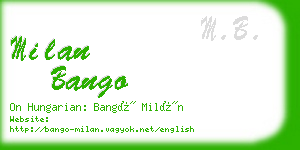 milan bango business card